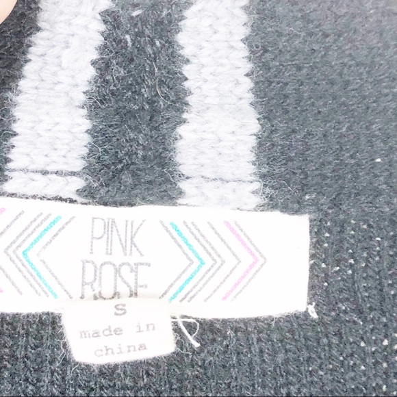 Pink Rose Cardigan waterfall Open Striped Size S - Picture 5 of 7